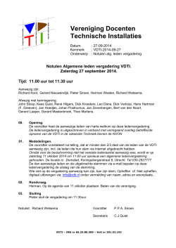 Notulen VDTI ledenvergadering 27 sept 2014 te Utrecht