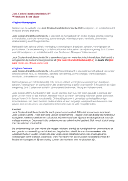 Jack Coolen Installatietechniek BV (website-teksten)