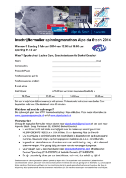 Inschrijfformulier spinningmarathon Alpe du Stech 2014