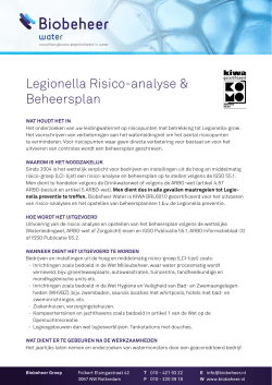 Legionella risicoanalyses en beheersplannen (prioritair