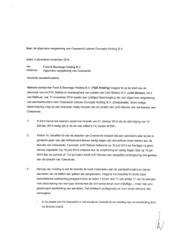 een brief aan de aandeelhouders waarom de vergadering nietig is