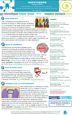 Kopstukken nr 40 februari 2014 - GGZ Informatiepunt Holland Rijnland