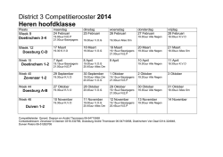 District 3 comp heren hoofdklasse 2014 rooster