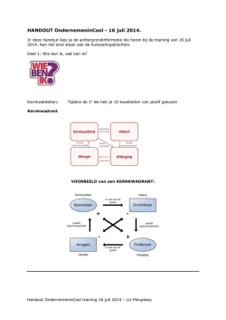Groepsbijeenkomst 16 juli handout