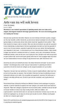 Arts van nu wil ook leven - Archief - TROUW