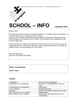 SCHOOL – INFO september 2014