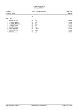 Finales Dauven 2014 Seraing, 1-6-2014 Event 14 Girls, 100m