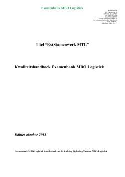 Kwaliteitshandboek Examenbank MBO Logistiek