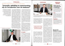 Innovatie, opleiding en samenwerking zijn de focuspunten