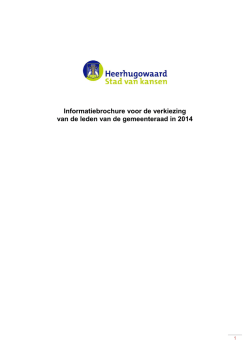Informatiebrochure voor de verkiezing van de leden van de