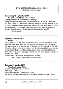 jaarprogramma 2014 &ndash; 2015 - Historische Vereniging IJsselham