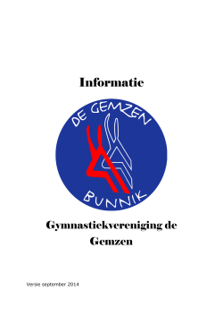 Informatieboekje 2014-2015 - Gymnastiekvereniging De Gemzen