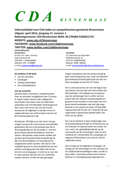 Infoblad CDA Binnenmaas