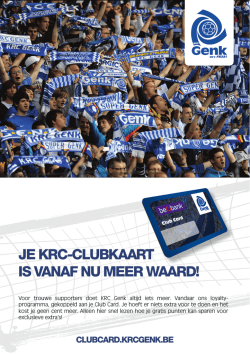 JE KRC-CLUBKAART IS VANAF NU MEER WAARD!