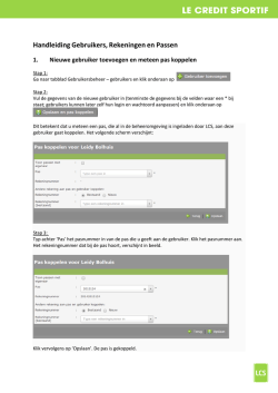 Handleiding Gebruikers, Rekeningen en Passen