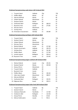 Eindstand kampioenschap LAR 2014
