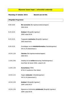 Bijwonen lessen hoger / universitair onderwijs