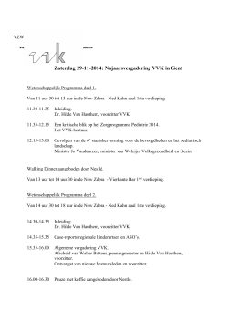 Zaterdag 29-11-2014: Najaarsvergadering VVK in Gent