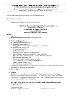 Agenda jaarvergadering 7-01-2015
