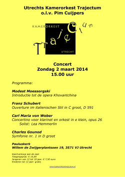 Utrechts Kamerorkest Trajectum olv Pim Cuijpers Concert Zondag 2