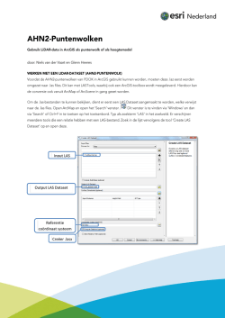 Input LAS Referentie co&ouml;rdinaat systeem Output LAS Dataset naam