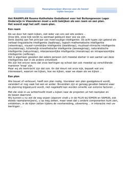Het RAAMPLAN Rooms-Katholieke Godsdienst voor het
