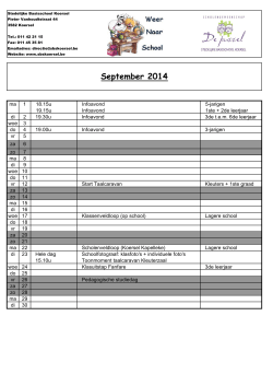 maandkalender september 2014 lln - Stedelijke basisschool Koersel