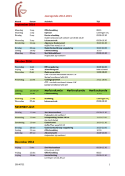 Jaaragenda 2014-2015 Tobiasschool