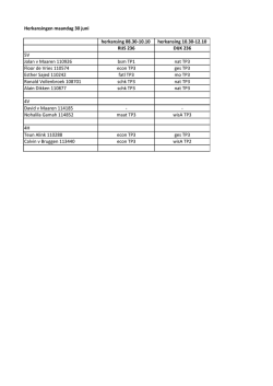 Herkansingen 2e ronde maandag 30 juni 2014 voor lln 4H-4V