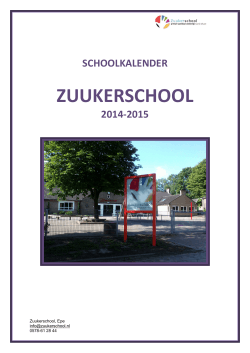 kalender Zuukerschool 2014-2015