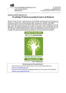 19e eetfestijn VTI Deinze op zondag 23 maart in de Brielpoort