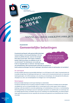 Gemeentelijke belastingen - Vereniging van Nederlandse Gemeenten