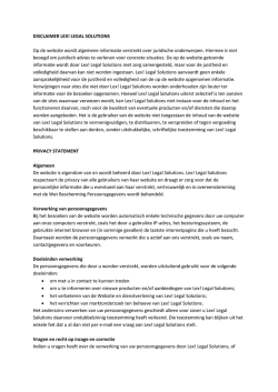 DISCLAIMER LEX! LEGAL SOLUTIONS Op de website wordt