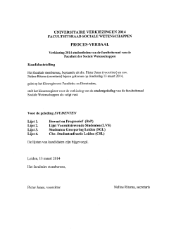 universitaire verkiezingen 2014 faculteitsraad sociale wetenschappen