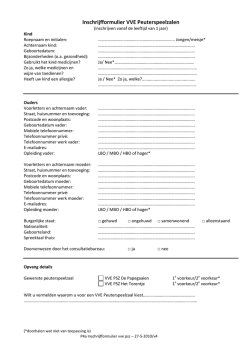 Inschrijfformulier VVE Peuterspeelzalen