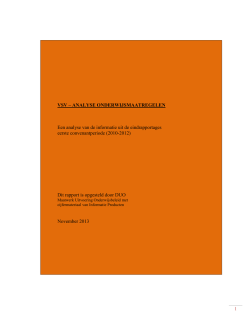 Een analyse van de informatie uit de eindrapportages eerste