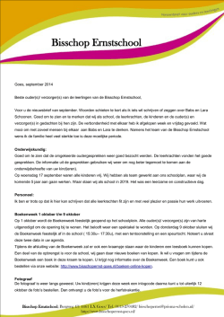 Nieuwsbrief Bisschop Ernstschool september