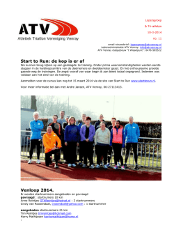Start to Run: de kop is er af Venloop 2014.