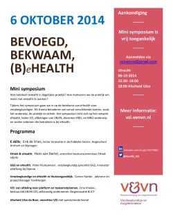 6 OKTOBER 2014 BEVOEGD, BEKWAAM, (B)eHEALTH