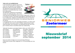 Nieuwsbrief september 2014 Zoetermeer