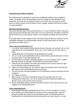 Hoofdluisprotocol OBS de Pijlstaart Dit hoofdluisprotocol is gemaakt