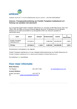 Transparantieverklaring van Franklin Templeton Institutional LLC