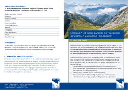 Het fiscale Zwitserse gevoel: Fiscale actualiteiten Zwitserland
