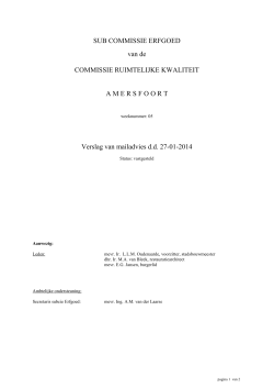 Verslag subcommissie Erfgoed 27-01-2014