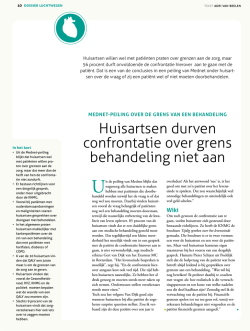 Huisartsen durven confrontatie over grens behandeling