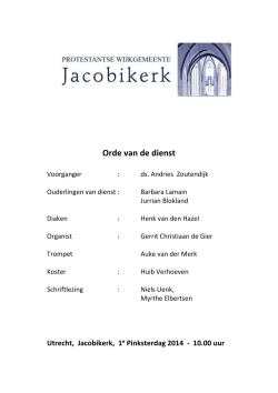 liturgie - Welkom in de Jacobikerk