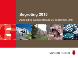 Presentatie begroting 2015