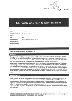 Informatienota intergemeentelijke samenwerking G5