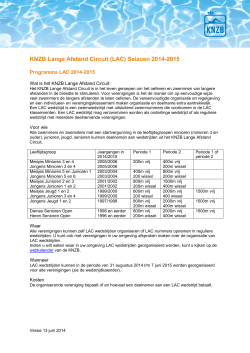 KNZB Lange Afstand Circuit (LAC) Seizoen 2014-2015