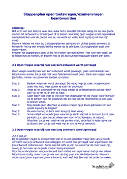 Stappenplan open toetsvragen/examenvragen beantwoorden